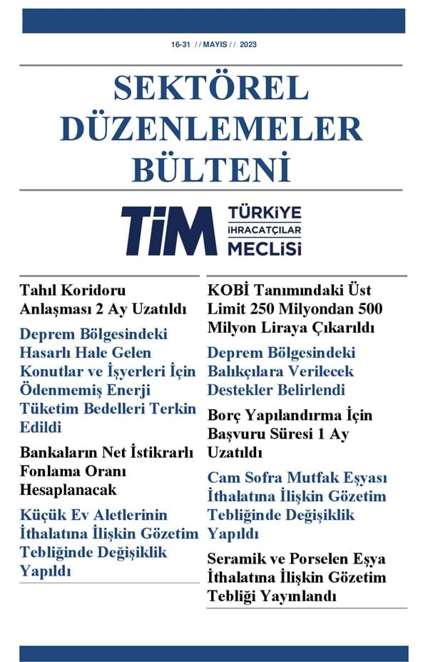 16-31 Mayıs 2023 Bülteni 